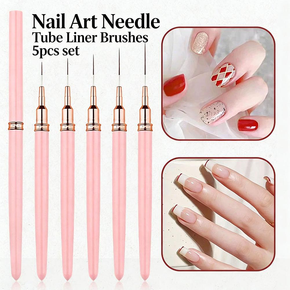 Nail Art Brush Set - 5-delige set nagelkunst liner penselen 9mm