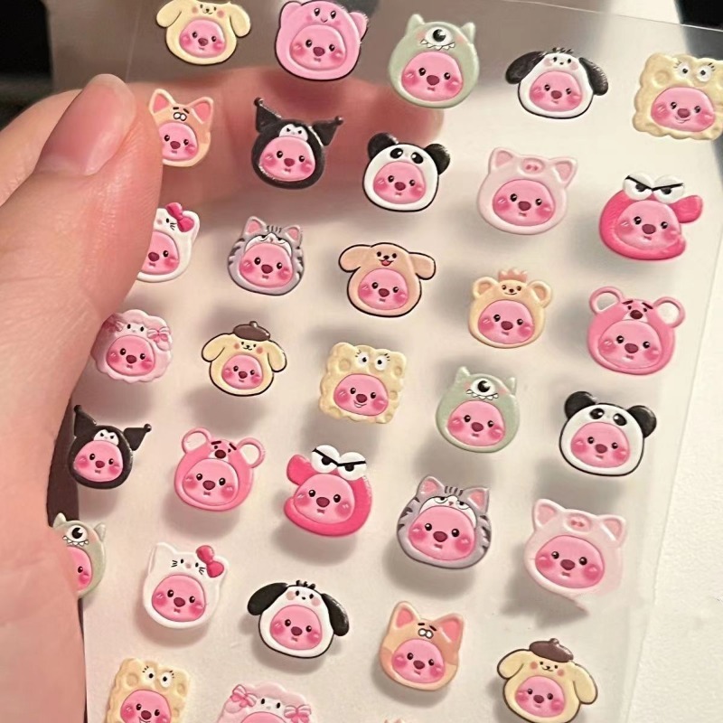Nail Art Quirky - 2 stuks Leuke Bever Loopy Stickers