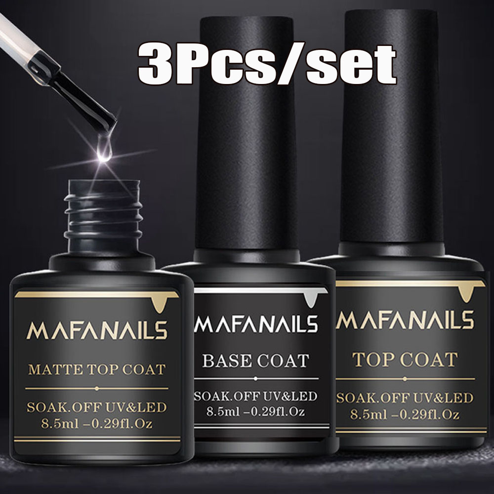Gel Top Coat - 3 STKS/SET Basis & Top &