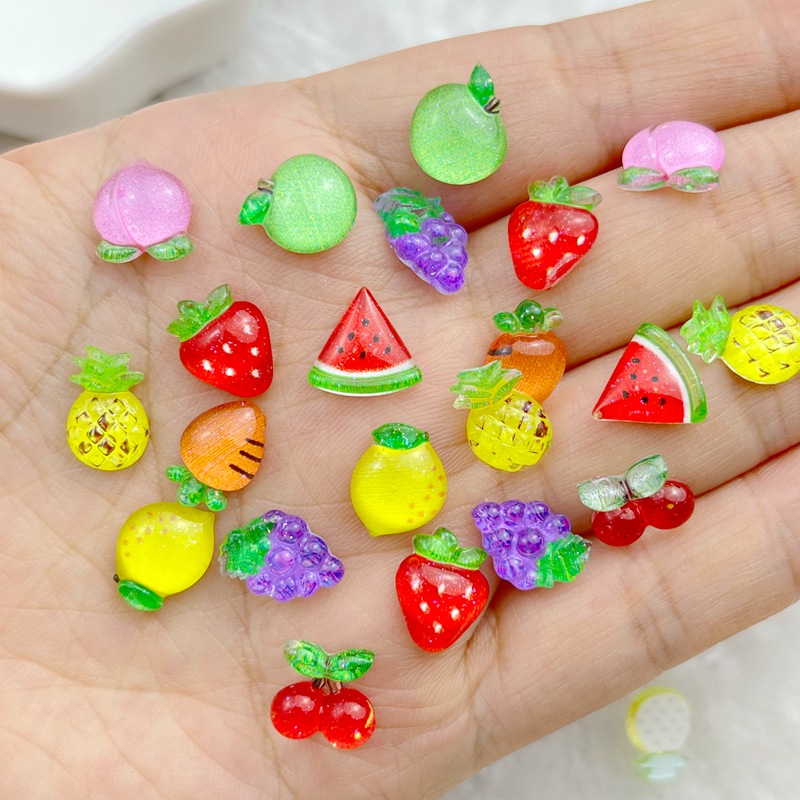 Nail Art Quirky - 50 stuks hars kleurrijke glitter appel