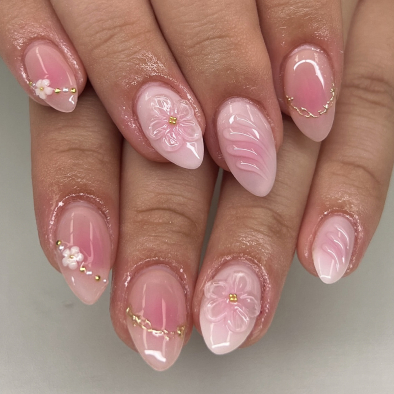 Nail Art Full Design - 24 stuks korte amandelvormige full cover
