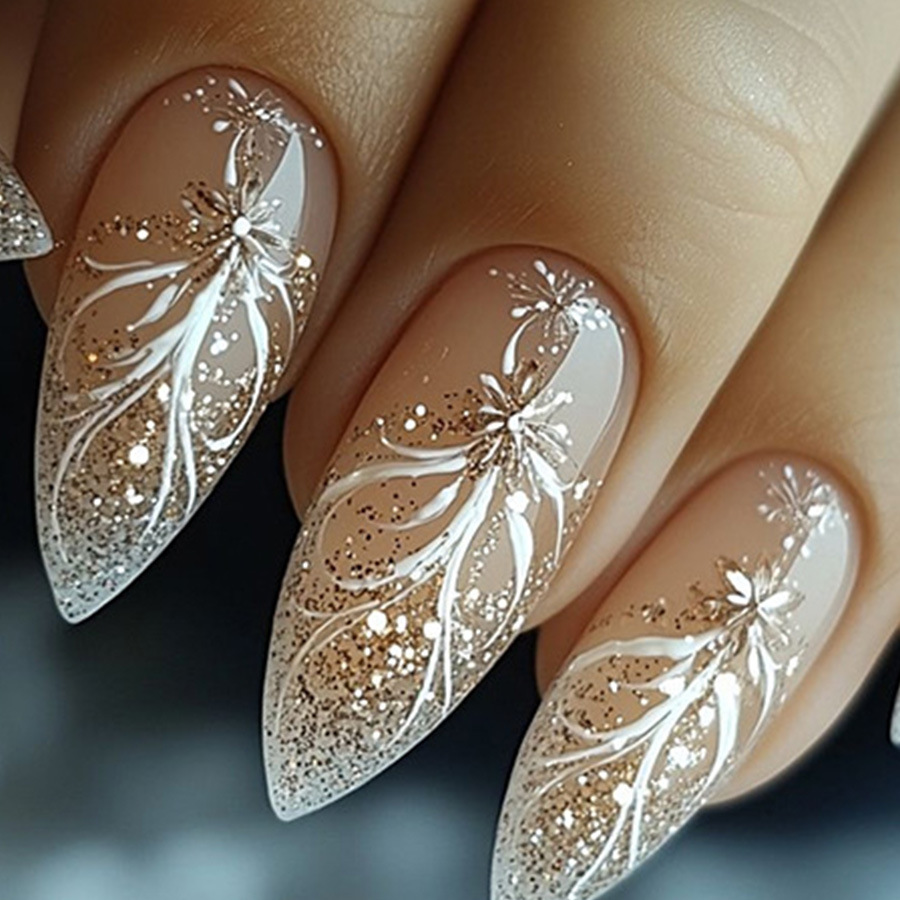 Nail Art Glitter - 24 stks/set Korte Medium nepnagels voor