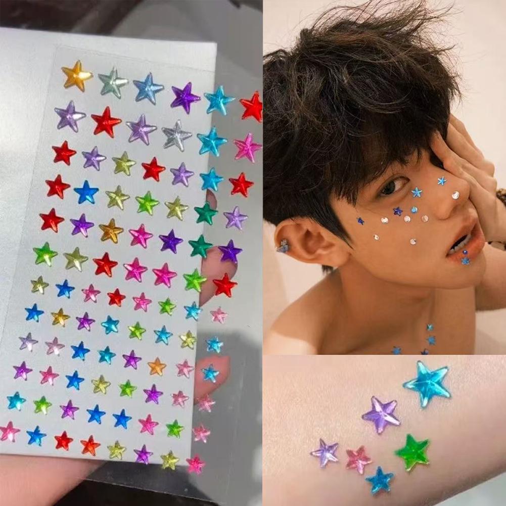 Nail Art Quirky - Zelfklevende gezichtssteentjes, kleurrijke kristallen edelsteen stickers
