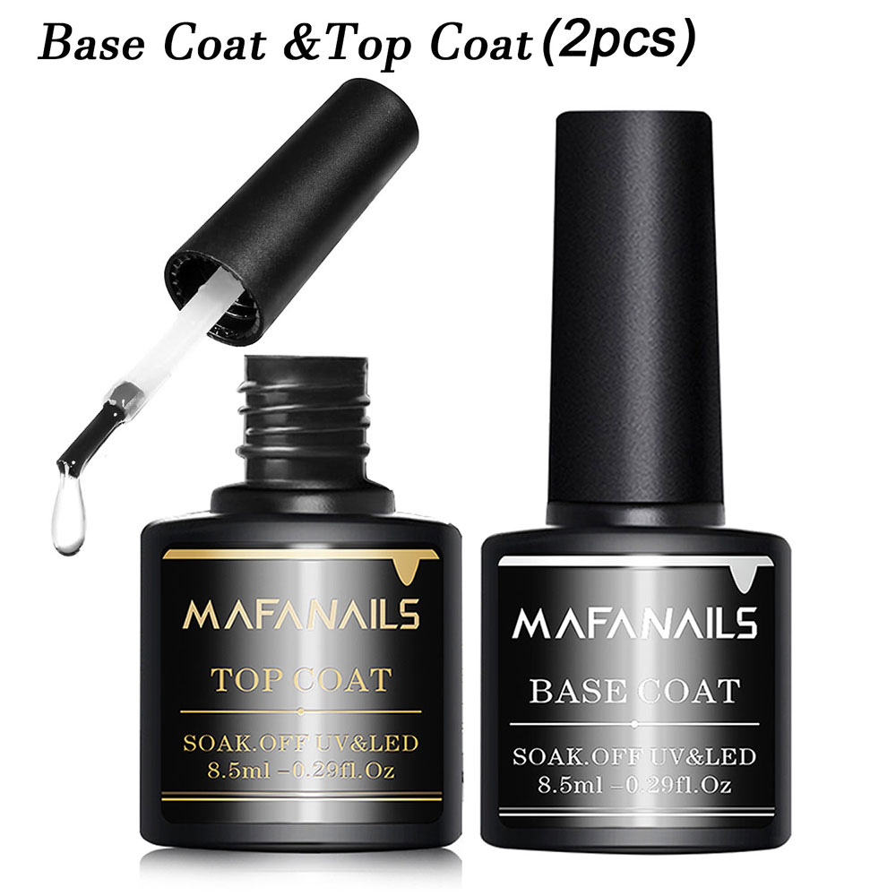 Gel Top Coat - 2-delige set transparante gel top coat