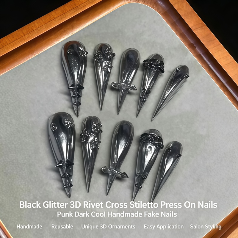 Nieuwe 10 stuks gothic grijze  - Nail Art Glitter recensie en prijs