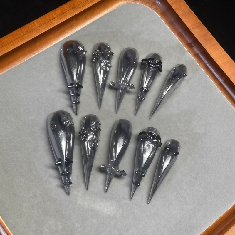 Nieuwe 10 stuks gothic grijze  - Nail Art Glitter recensie en prijs