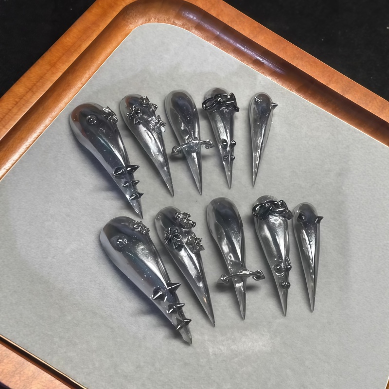 Nieuwe 10 stuks gothic grijze  - Nail Art Glitter recensie en prijs