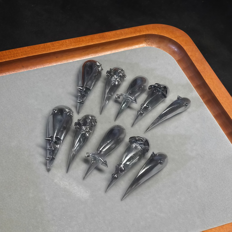 Nieuwe 10 stuks gothic grijze  - Nail Art Glitter recensie en prijs