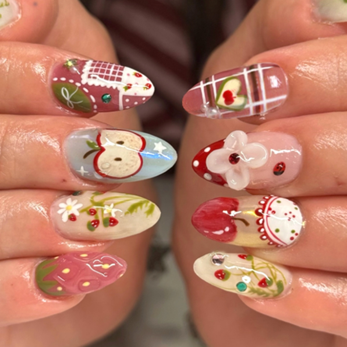 24 stuks Bloem Lange Amandelvo - Nail Art Full Design recensie en prijs