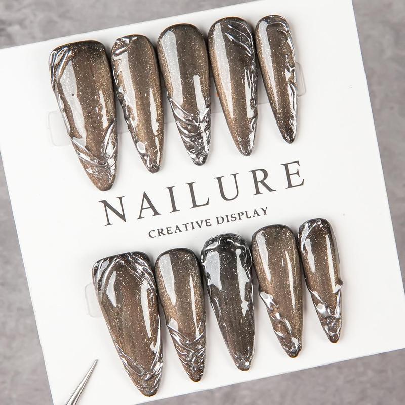 Handgemaakte lange stiletto op - Nail Art Glitter recensie en prijs