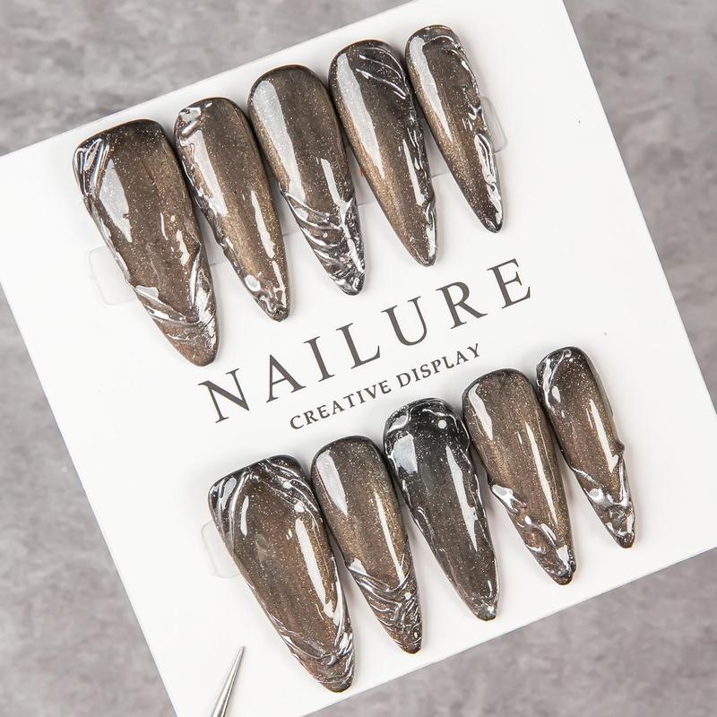 Handgemaakte lange stiletto op - Nail Art Glitter recensie en prijs
