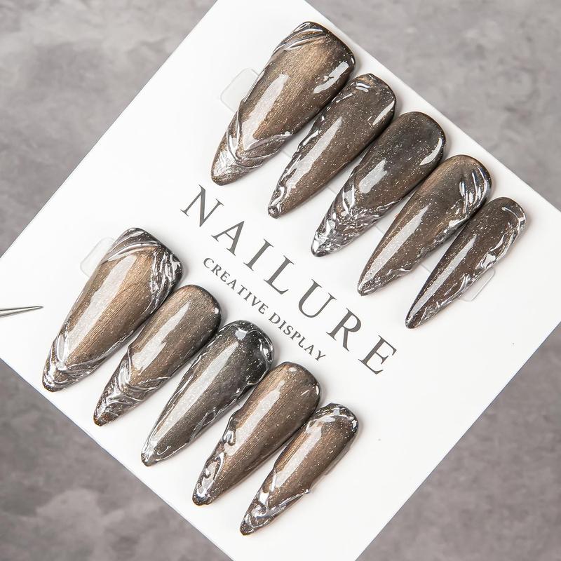 Handgemaakte lange stiletto op - Nail Art Glitter recensie en prijs
