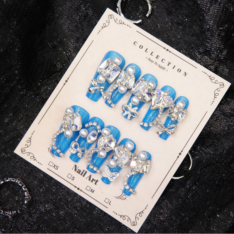 Handgemaakte vierkante opzetna - Nail Art Glitter recensie en prijs