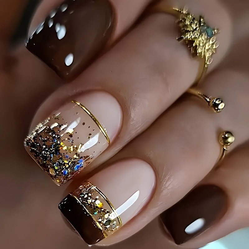 Korte vierkante nepnagels voor - Nail Art Glitter recensie en prijs