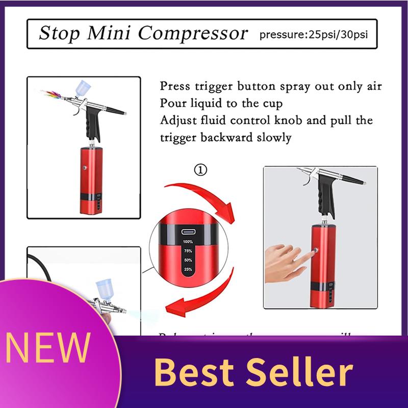 ABLU-snoerloze airbrushset met - Nail Art Brush Set recensie en prijs